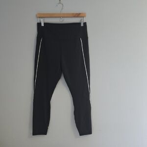 RBX Black Athletic Leggings with White Accents